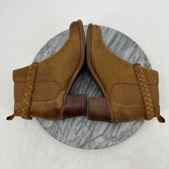 Sperry Womens 7.5 Brown Booties Top Sider Cognac Liberty Leather Shackle Buckle - Picture 6 of 11